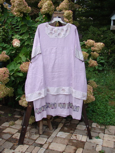 Barclay Linen Crossover Two Tier Dress Floral Lavender Size 2 | Bluefishfinder.com