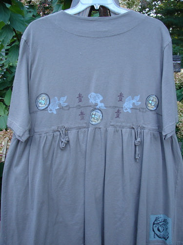 1999 NWT Vintage Button Dress with Asian-themed design, pleats, and A-line shape. Size 1. Perfect condition.