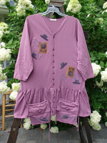 1997 Belladonna Jacket with detachable pocket purses, knotted buttons, and a whimsical top hat theme paint. Flirty flounce adds fun and flair. Size 1.