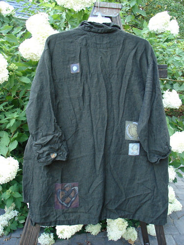 2000 Patched Cross Dye Linen Downtown Work Jacket Celery Size 2 | Bluefishfinder.com