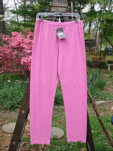 Barclay NWT Cotton Lycra Bally Layering Pant Legging Unpainted Peony Size 2: A pair of pink pants on a clothes rack, perfect for layering.