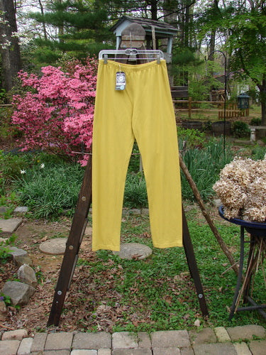 Barclay NWT Cotton Lycra Bally Layering Pant Legging Unpainted Goldenrod Size 2: A pair of yellow pants on a rack, perfect for casual wear.