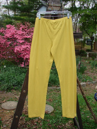 Barclay NWT Cotton Lycra Bally Layering Pant Legging Unpainted Goldenrod Size 2: A pair of yellow pants on a clothesline.