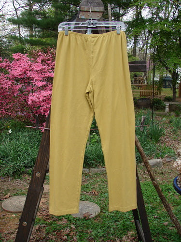 Barclay NWT Cotton Lycra Bally Layering Legging Unpainted Oil Yellow Size 2: A pair of pants on a clothesline, perfect for layering.