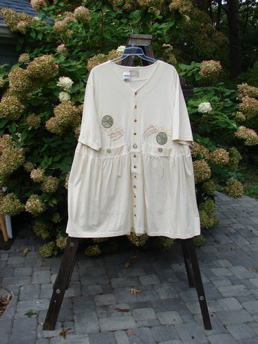 1999 NWT Vintage Button Dress Stone Skip Natural Size 2 | Bluefishfinder.com