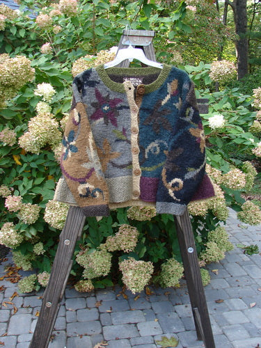Tara Handknits Flounce Cardigan Sweater Curl Vine OSFA | Bluefishfinder.com
