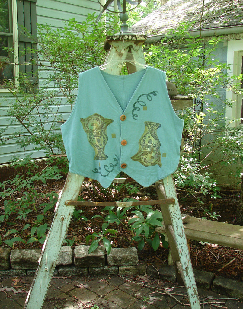 1995 Cottage Vest Fancy Flowers Watercolor OSFA | Bluefishfinder.com
