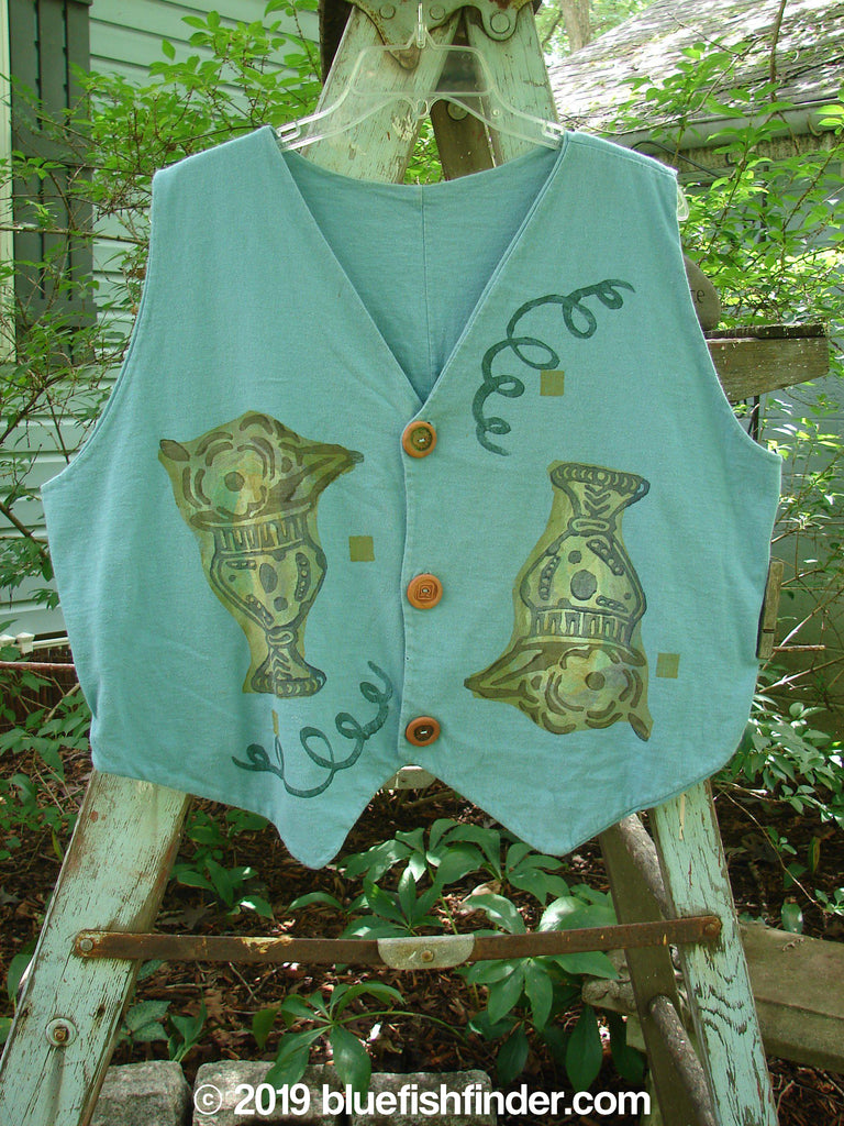 1995 Cottage Vest Fancy Flowers Watercolor OSFA | Bluefishfinder.com