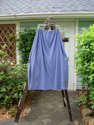 1997 Big Pocket Skirt Bolder Skylark Size 1: A blue skirt with a unique bell-shaped bottom and a super giant exterior pocket.
