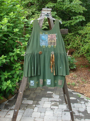 1992 Peplum Dress Sun Moon Star Evergreen OSFA