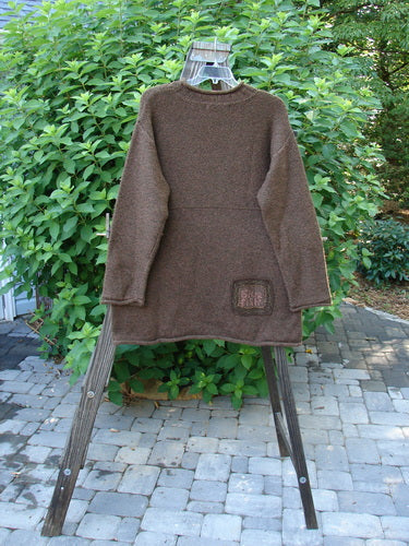 1998 Alpaca Patched Simple Tunic Sweater Mixed Forest Tweed OSFA | Bluefishfinder.com