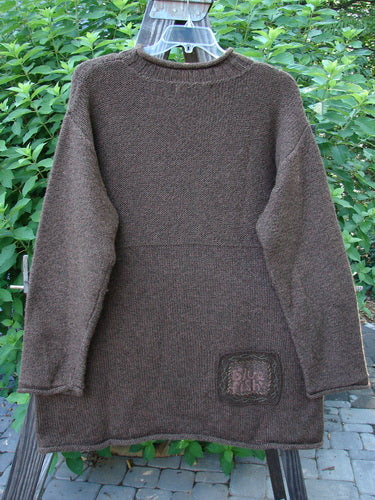 1998 Alpaca Patched Simple Tunic Sweater Mixed Forest Tweed OSFA | Bluefishfinder.com