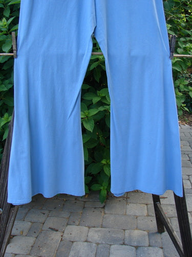 Barclay NWT Cotton Lycra Triangle Pant on Clothes Line, Sky Blue, Size 1. Super Thin Elastic Waist, Kicking Belled Lowers, Curved Vertical Tiny Curled Paint.
