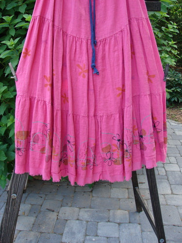 Barclay Linen Drawstring Ruffle Skirt Daisy Fence Flamingo Size 2 | Bluefishfinder.com