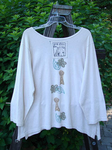 1993 Resort Blueline Top: White shirt with a design on it. Vintage road less traveled theme. Size 1.