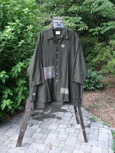 2000 Cross Dye Linen Patched Work Jacket Cardigan Oregano Size 2 | Bluefishfinder.com