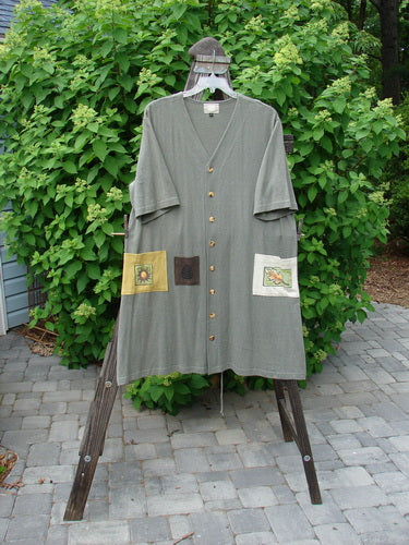 2000 Cotton Hemp 3 Block Cardigan with Tree Star Leaf Design, Size 2.