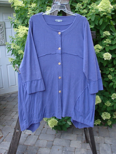 Image alt text: Barclay Hemp Cotton Two Tier Sectional Jacket in Bloomsberry, Size 2, on a clothes rack.