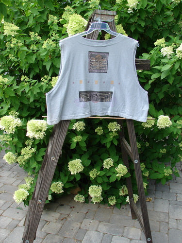 1994 Spruance Vest with rose fern medallion paint on blue cotton.